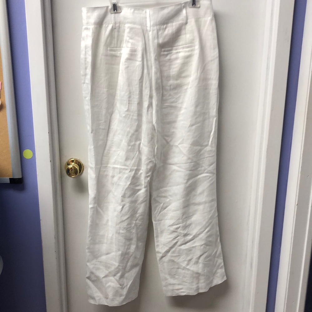 Boden White Wide-Leg Linen Pants - Picture 3 of 3